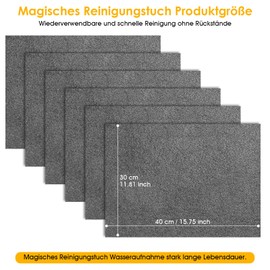 VEVOQIM Thickened Magic Cleaning Cloth Reusable Microfibre Magic Cleaning Cloth Thickened Magic Cleaning Cloth for Cars, Kitchen, Glass (30 x 40 cm, Pack of 10)