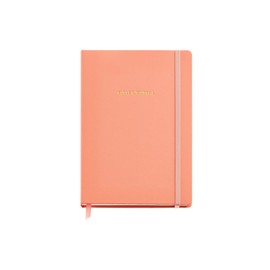 Miquelrius - Bullet Journal Notebook, Imitation Leather Hard Cover and Elastic Closure, Size A5 (148x210mm), 96 Sheets of 100g/m², Dotted Interior Dots, Internal Pocket Peach Colour
