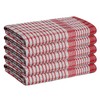 Luxury Terry Cloth Tea Towels Red and White Pack of