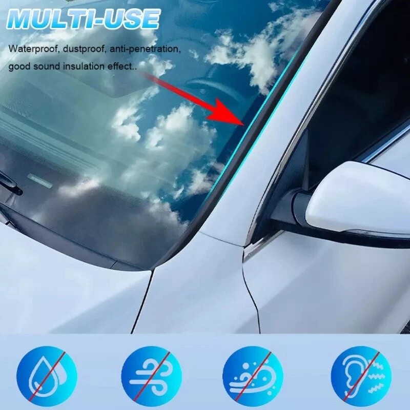 Unbranded 5M/16.4Ft Rubber Car Roof Windshield Window Trim Edge Moulding