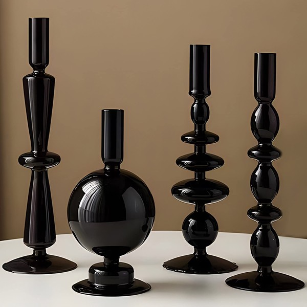 Amanman Candle Stick Candle Holder, Glass Candle Holders for Table