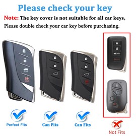 MILD EAST For Lexus Key Fob Cover Fit for 4 Buttons TPU Full Cover for Lexus ES350 ES300h UX200 LS500 LS500H LC500 LC500h, Black, universal