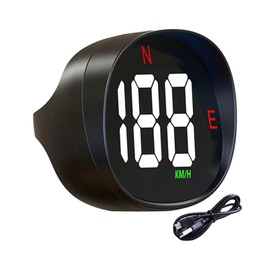 GPS Speed Gauge, MPH Head Up Display with Compass Direction, USB Plug &, Overspeed Alarm Meter, Speed Gauge for All Vehicle