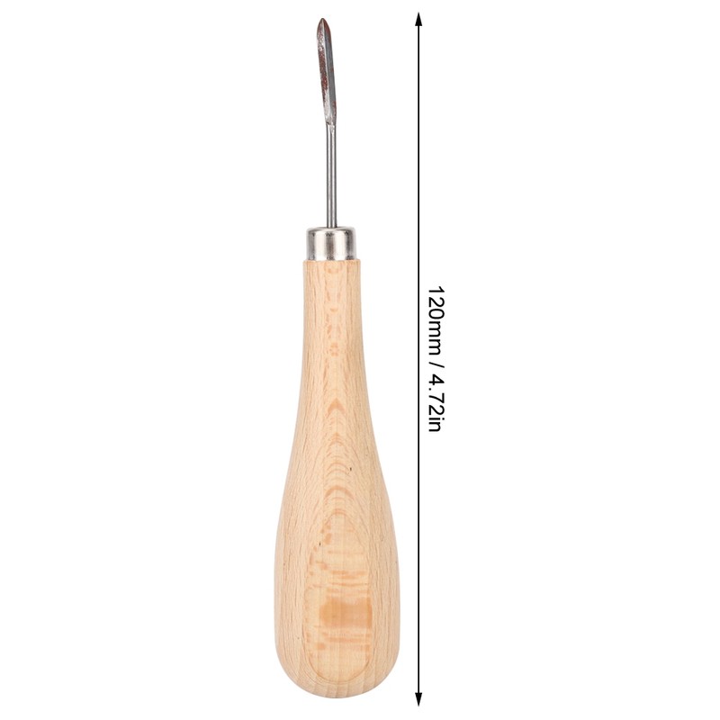 Rhombus Awl Steel Cone Punching Leather Tool Beech Handle Diamond