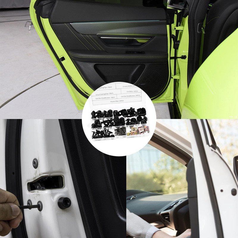 160 Sätze Blechmutter Schraube Mutter Clip Kit, Karosserieschrauben Set Metall