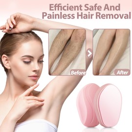 Crystal Hair Eraser, Jkevow Magic Crystal Hair Remover Stone, Nano Crystal Painless Exfoliation Hair Removal Tool Men & Women, Fast & Easy Magic Crystal Hair Remover, Soft Smooth Silky Skin