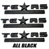 3PC 3D Texas Edition Emblem All Black Universal Decal for