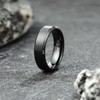 King Will 6mm Stainless Steel Ring Black Plated Matte Finish&Polished
