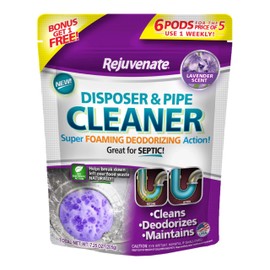 Rejuvenate Garbage Disposal and Drain Pipe Cleaner Powerful Foaming Action and Removes Garbage Disposal Smells 6 Unit Pack Lavender Scent