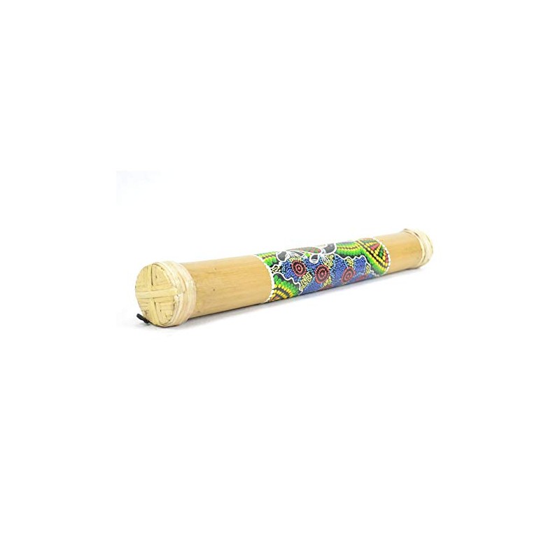 Rainstick 40 cm, Bamboo Rainstick, Hand-Painted Décor