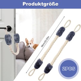 Door Cord Clamp Protection, Pack of 2 Cotton Door Cord Clamp Protection for Doors Pet and Children Finger Protection 58 cm (Blue)