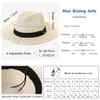 Fancet Packable Straw Fedora Panama Sun Summer Beach Hat Cuban