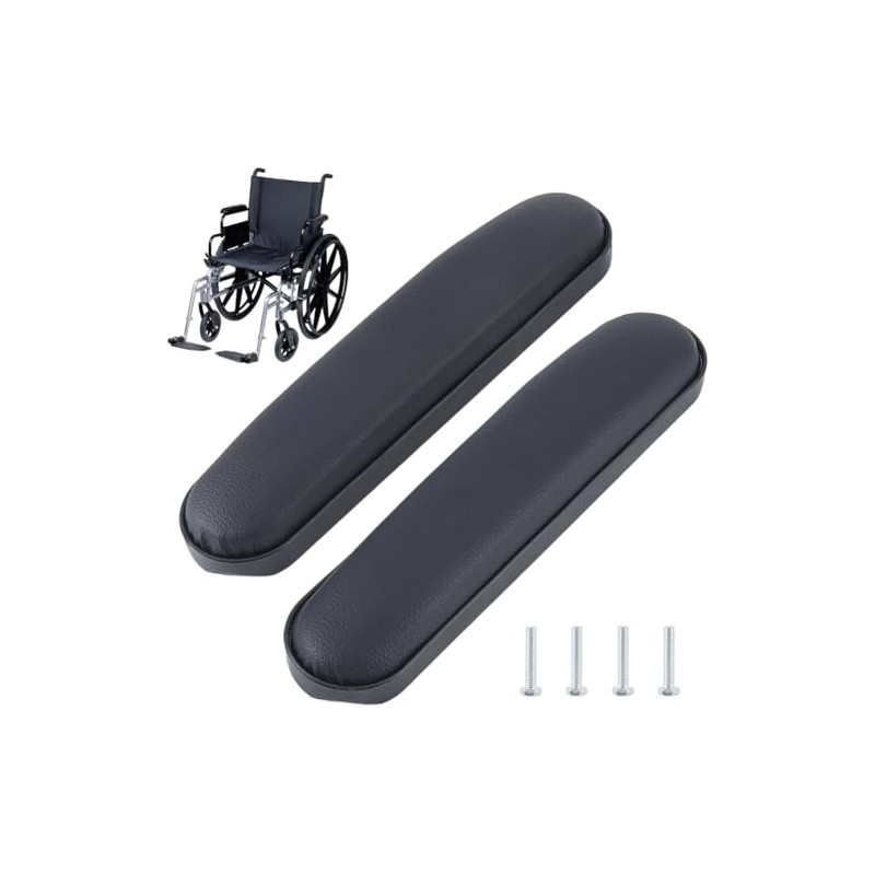 2PCS Soft Black Ergonomic Arm Pad Cushion Replacement Universal PU
