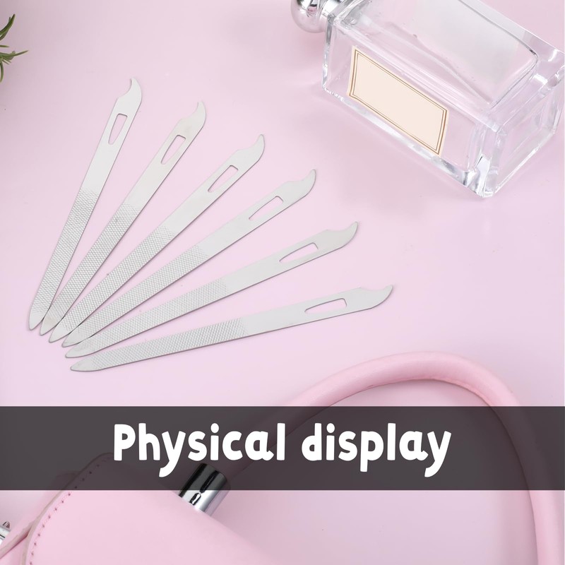 6PCS Metal Nail Files for Women & Men, Double Sided