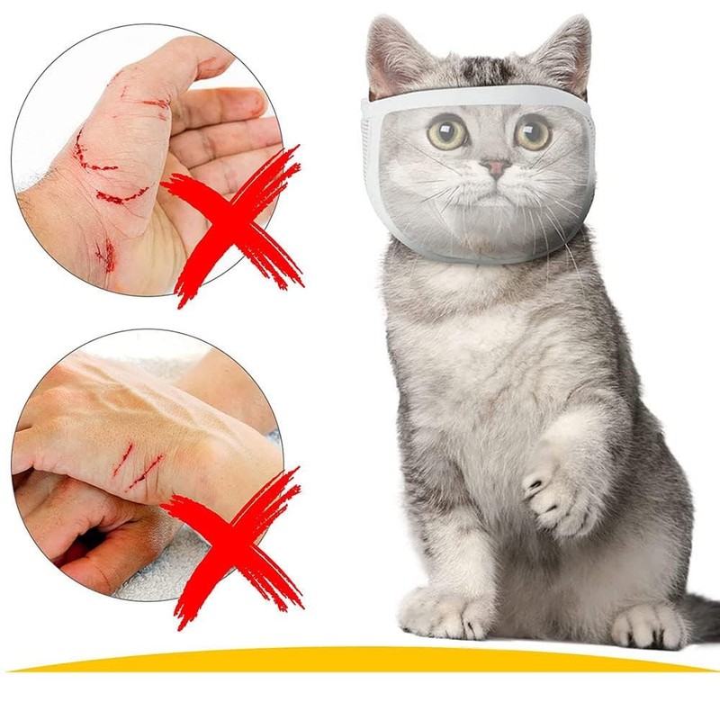 Cat Muzzle, Cat Mask, Mesh Mouth, Cat, Simple, Transparent, Breathable,