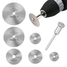6 Pcs Drill Cutting Disc, HSS Cutting Discs for Dremel Rotary Tool, Rotary Drill Saw Blades with Straight Shank Mandrel, Circular Saw Blades for Metal Cut, Wheel Cutting Blades for Drills Rotary Tools