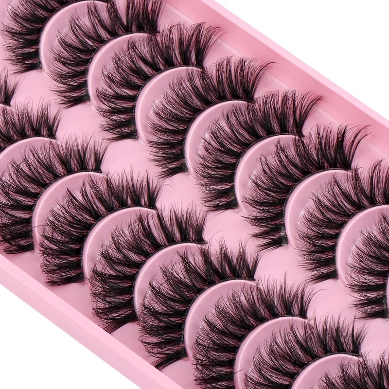 Clear Band Eyelashes Russian Volume Fluffy Strip Lashes 10 Pairs