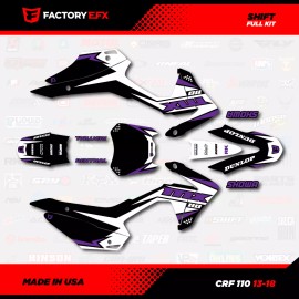 Factory EFX Black & Purple Crf110 Shift Racing Graphics kit fits Honda 2013-2018 decal 13-18