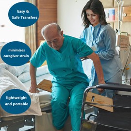 Slide Transfer Board with Handles,FSA Eligible,Made of Heavy-Duty Wood,Mobility Aid for Senior and Handicap,Load Capacity Up to 500 lbs (30 * 8 * 0.75)