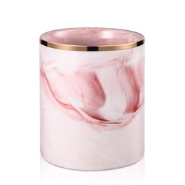 Niboow Marble Pattern Makeup Brush Holder Pen Pot, Desk Accessories Holder,Durable Desktop Organizer Pencil Holder Pot Ideal for Office Home (Pink)