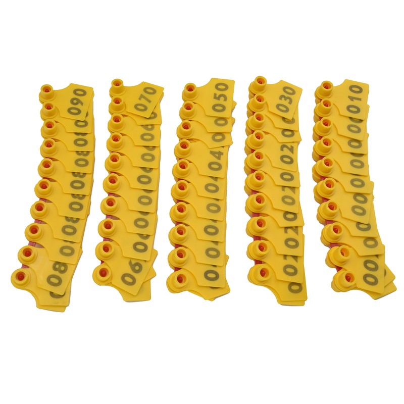 100Pcs TPU Pig Cow Ear Tag with Number 001‑100 Ear