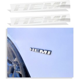 Reflective Concepts HEMI Emblem Overlay Decal Stickers (Pair) - 2011-2019 Challenger - (Color: Silver Metallic)