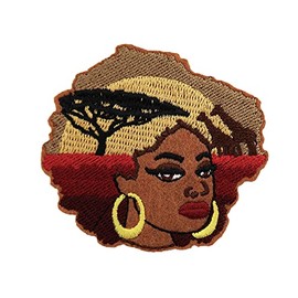 ROCKAPATCH African Girl Black Girl Magic Embroidered Iron On Patch BLM Black Lives Matter