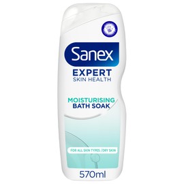 Sanex Expert Skin Health Moisturising Bath Soak 570ml | bath soak men and women | bath foam | advanced prebiotic formula | smooth and hydrated feeling skin | supports good skin bacteria