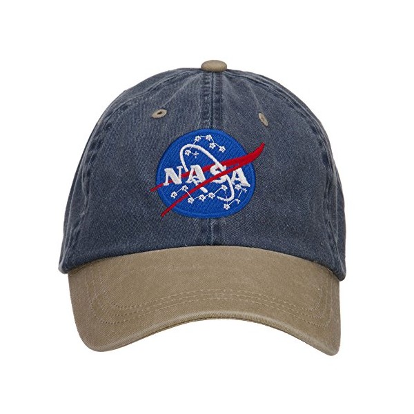 e4Hats.com NASA Insignia Embroidered Washed Two Tone Cap - Navy Khaki OSFM
