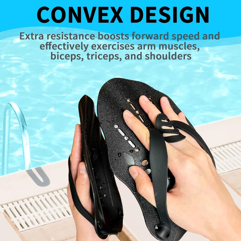 MCSDFN 2 Pcs Swim Hand Paddles, Swim Paddles with Adjustable