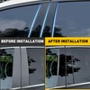 6Pcs B Pillar Posts Trim Glossy Black Firm Paste Exterior