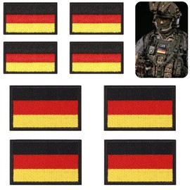 VINEST Pack of 8 Patches Velcro 5 x 3 cm 8 x 5 cm, Germany Patch Embroidered, Velcro Patch Germany Flag, Germany Patch Velcro for Clothing Bags Vest Dog Harness Backpack Uniform Military Tactical