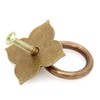 LXZ 6 PCs Vintage Antique Brass Ring Pulls with Four-Leaf