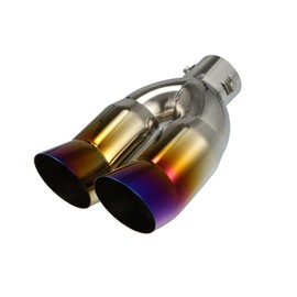 RATCHROLL Stainless Steel Double Outlet Car Muffler Tail Tip for 1.6"-2" OD Exhaust Pipe Replacement Car Parts