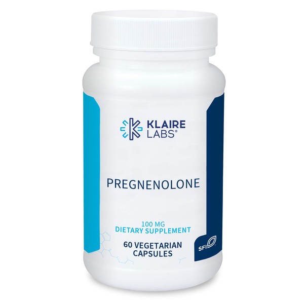 Klaire Labs Pregnenolone - May Support Memory, Mood & Energy for Adults - 100mg Derived from Wild Yam - Bioavailable & Micronized for Enhanced Absorption - Hypoallergenic (60 Capsules)