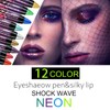 EnMart 12 Colours Eyeshadow Stick, 2-in-1 Glitter Eyeshadow Stick, Smudge-Resistant,