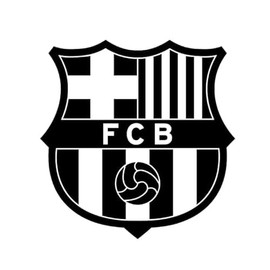 Barcelona Football Team Coat of Arms Vinyl Decal Sticker Interior Decoration Various Sizes and Colours (Black, 29 x 29 cm)