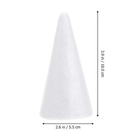Happyyami 12pcs Craft Foam Cone White Cones for DIY Home Craft Project Christmas Tree Table Centerpiece 10cm (10 x 5.5 x 5.5cm 24pcs)