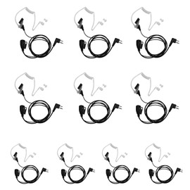 TDYU Acoustic Tube Earpiece Headset with Mic PTT Compatible with Motorola CP200 CP200D CP185 BPR40 DTR410 PR400 RMU2040 Walkie Talkie Two Way Radio 10 Pack