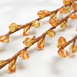 Factory Direct Craft Group of 2 Gold Acrylic Beaded Sprays for Summer Arrangements and Fall Decorating - 28 Inches