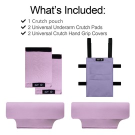 SPRING SEAON Crutches Padding & Crutch Bag (5 PCS) - Crutch Pads for Armpits and Hand Grips Water-Resistant Pouch for Crutches Crutch Cushions Crutches Accessories for Kids, Men, Women Modena