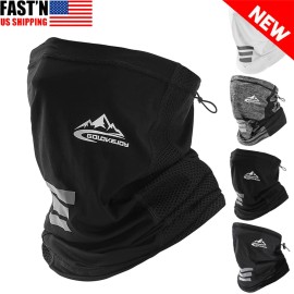 Unbranded Face Mask Balaclava Tube Bandana Cover Snood Neck Gaiter Scarf Reusable Washable - Black-1