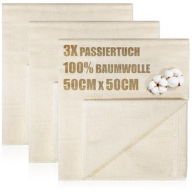 com-four® 3X Bakers Couche, Cheesecloth, Straining Cloth, Dumpling Cloth 100% Cotton - Woven Cloths for Dough Preparation - Reusable, Tear-Resistant at high Humidity - Linen Cloth for Baking Bread