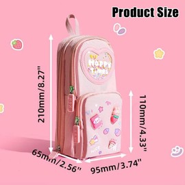 Taicols Pencil Case, Girls' Pencil Case, Large Capacity School Pencil, Mini School Bag, Pencil Case, Backpack Pencil Case with 3 Compartments, Pencil Case Aesthetic, Stationery Bag for School, Office