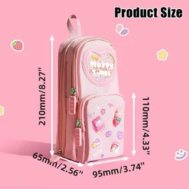 Taicols Pencil Case, Girls' Pencil Case, Large Capacity School Pencil, Mini School Bag, Pencil Case, Backpack Pencil Case with 3 Compartments, Pencil Case Aesthetic, Stationery Bag for School, Office