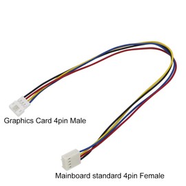 GENNEL PWM GPU Fan Adapter Cable, Mainboard Standard 4-pin to GPU Mini 4pin Extension Power Cable, Graphics Card Cooling Fan Connector