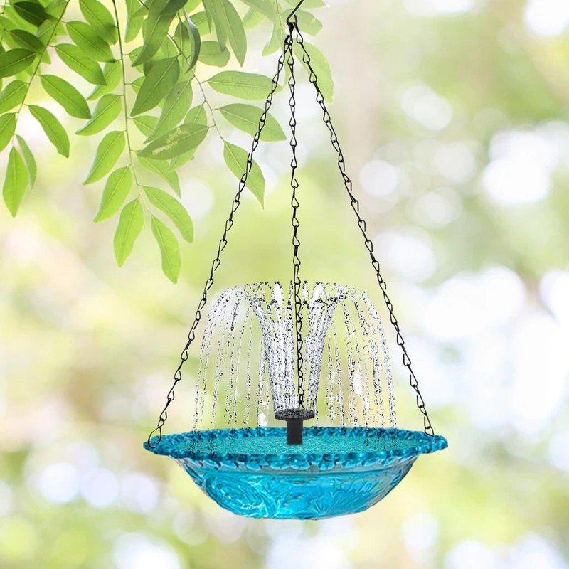 Bird Baths for Outdoors | Solar Bird Fountain,Hangable Drinking Feeder