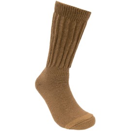 AndeanSun Warm Therapeutic Crew Alpaca Socks Unisex, Camel - X-Large