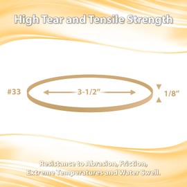 BILINNY Rubber Bands Size 33-5 lb. (3000 Pack) Bulk Pack Made in USA - Tan Color - 3.5 X 1/8 inches RubberBands