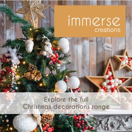 Immerse Creations (6-Pack) Reindeer Christmas Tree Decorations | Easy Hang, Glittery, Festive